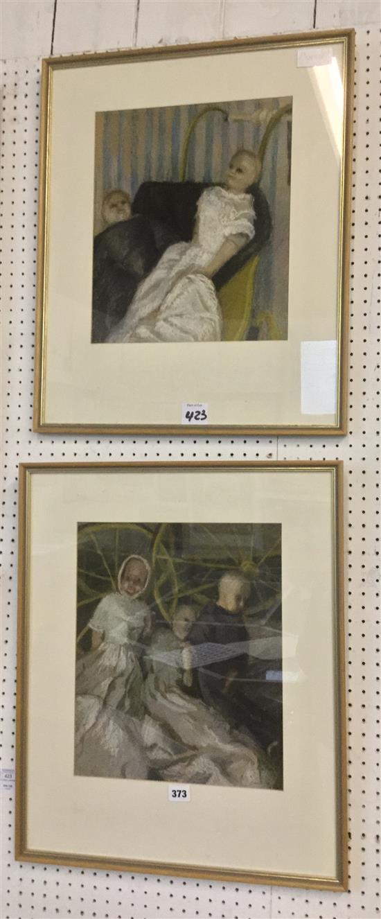 Pair of Diana Low Pastels